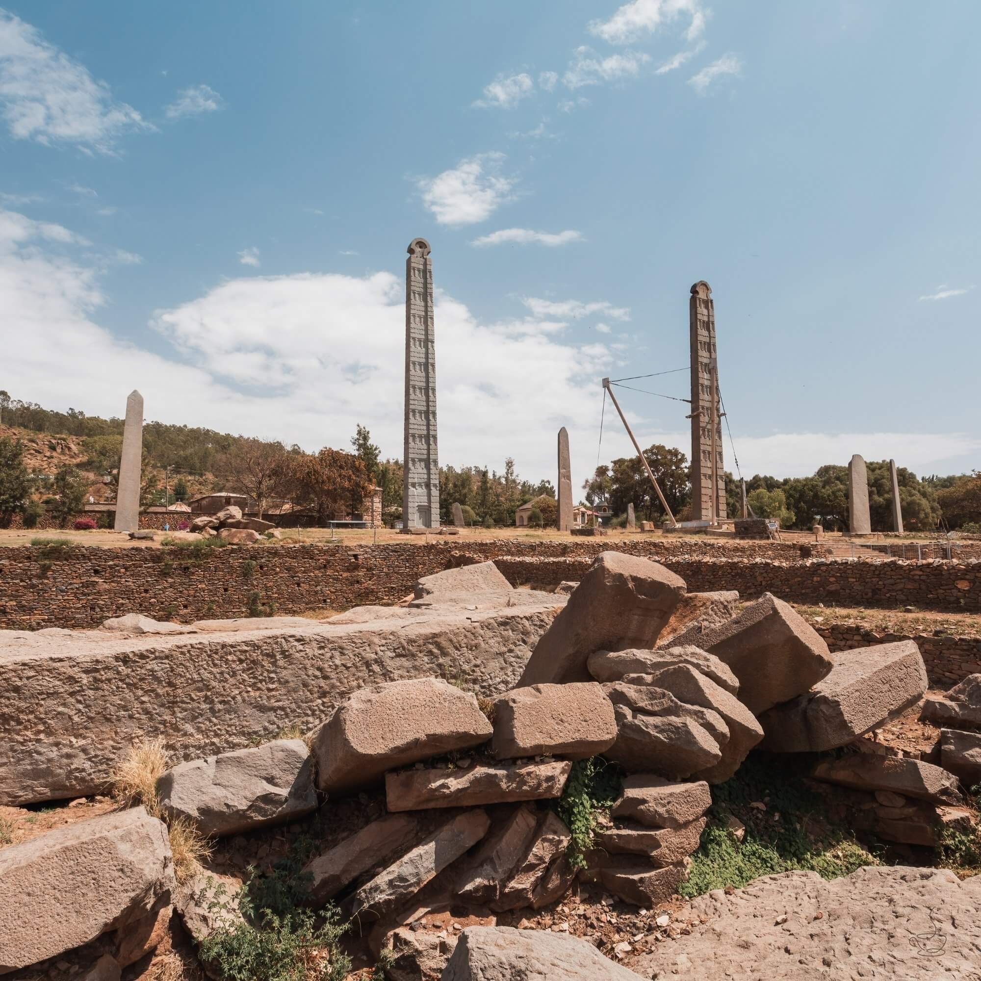Street scene in Addis Ababa with cafes