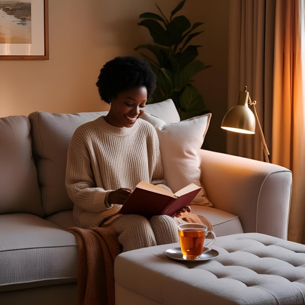 Relaxed evening with a mug of tea (placeholder image)