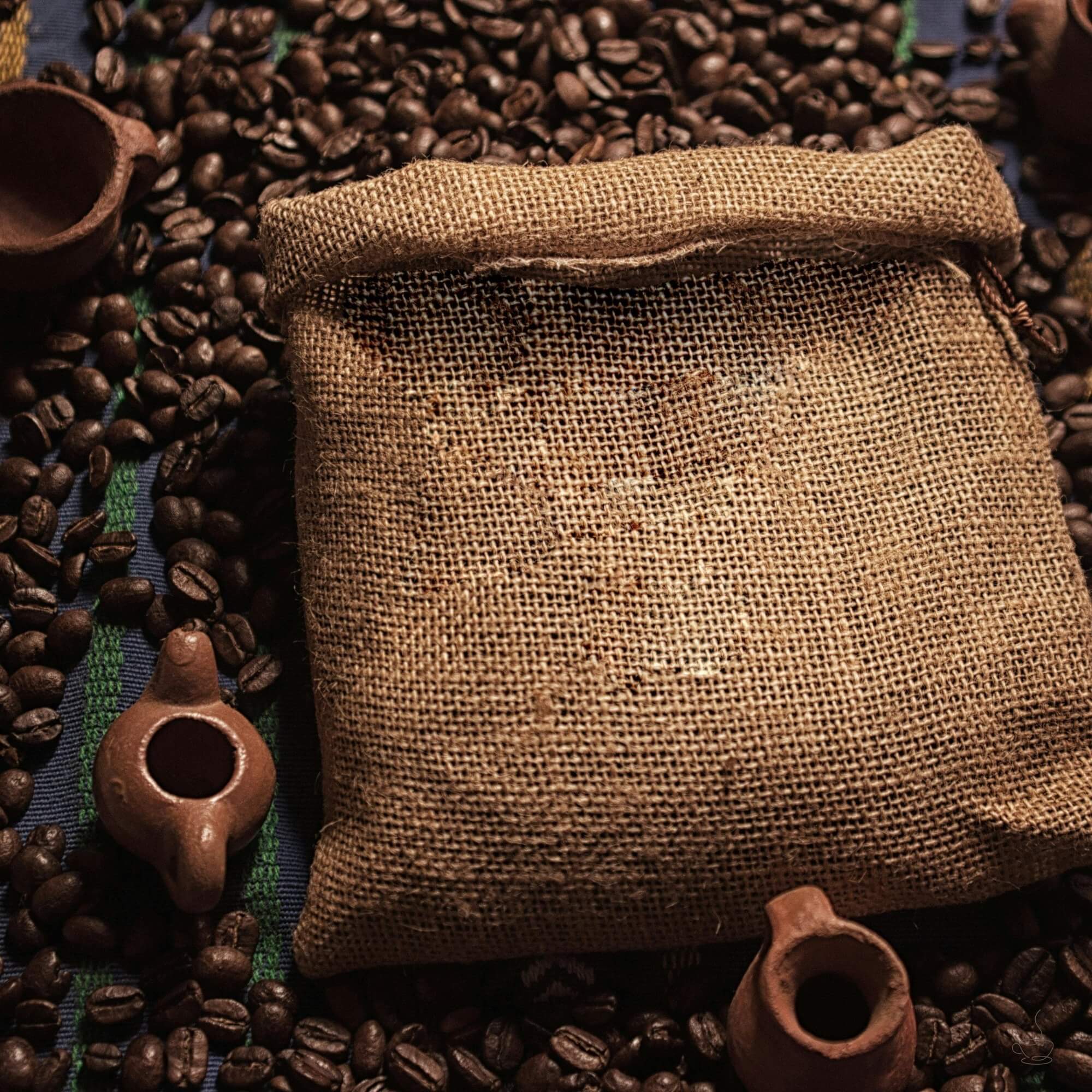 Coffee bags labeled Java origin