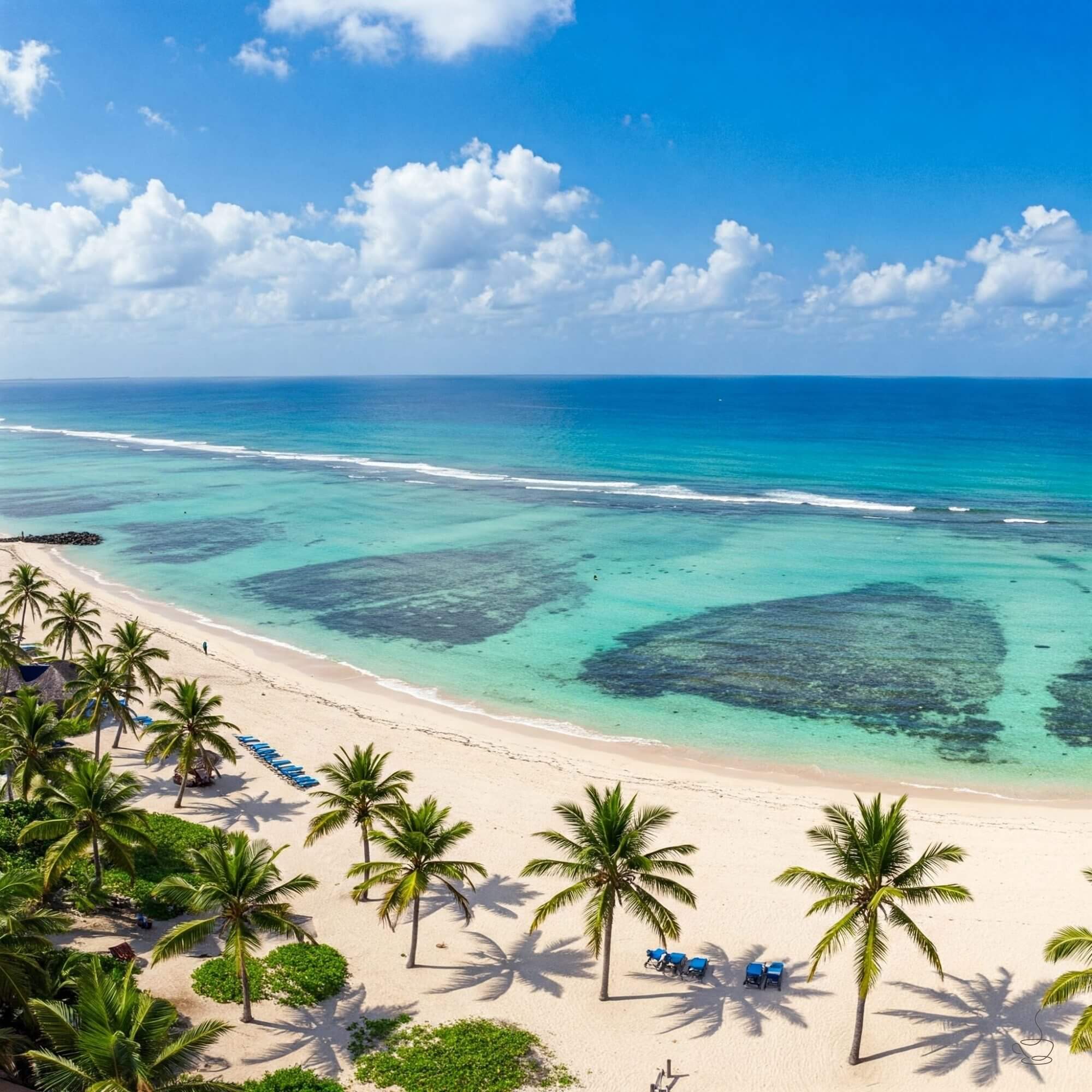 Kenyan landscape with distant mountains and fields