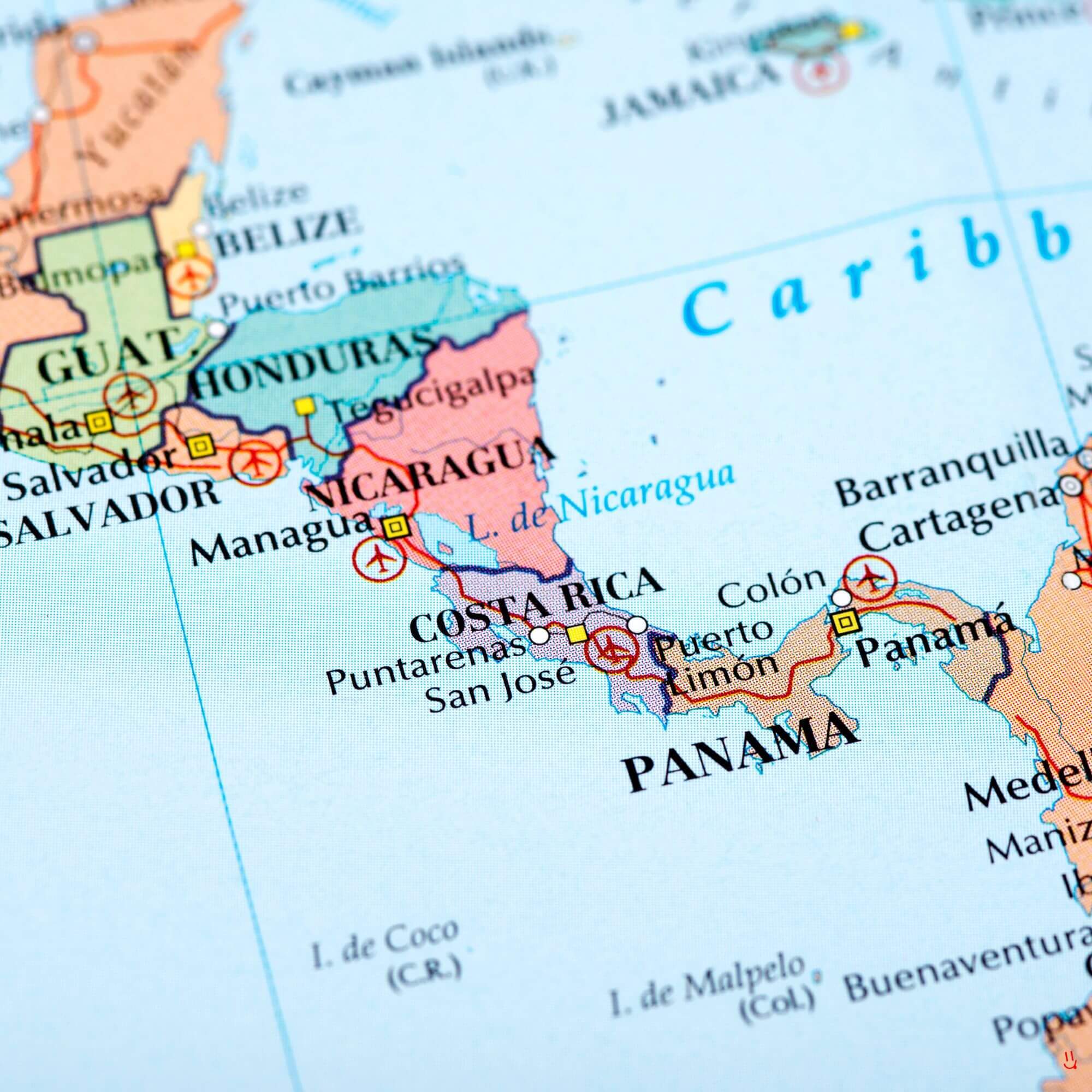 Central American coffee landscapes collage