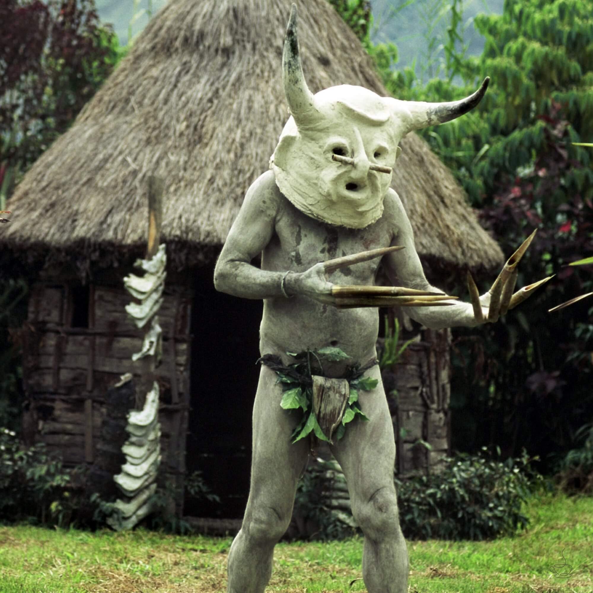 Cupping table with PNG coffees being evaluated