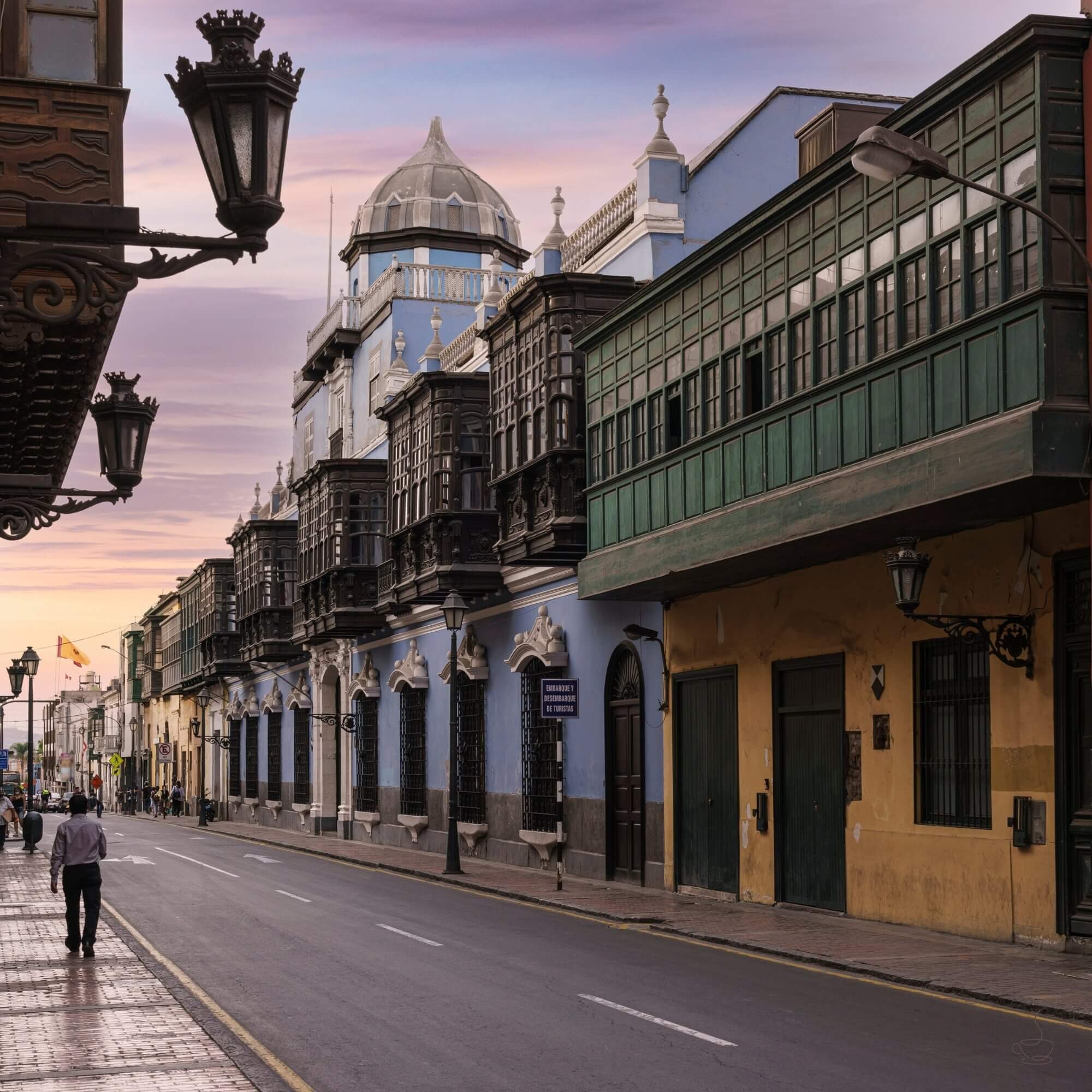 Colorful Peruvian town street