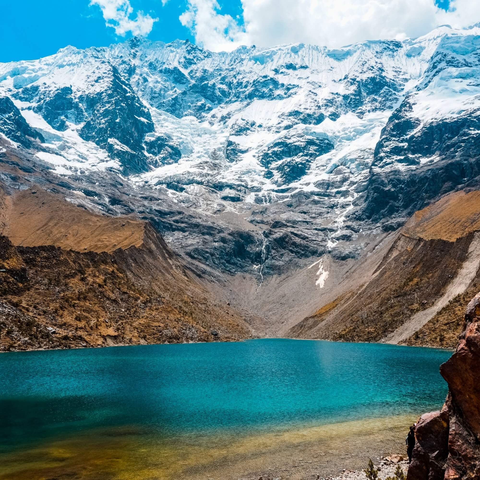 Raised beds with coffee parchment drying in Peru