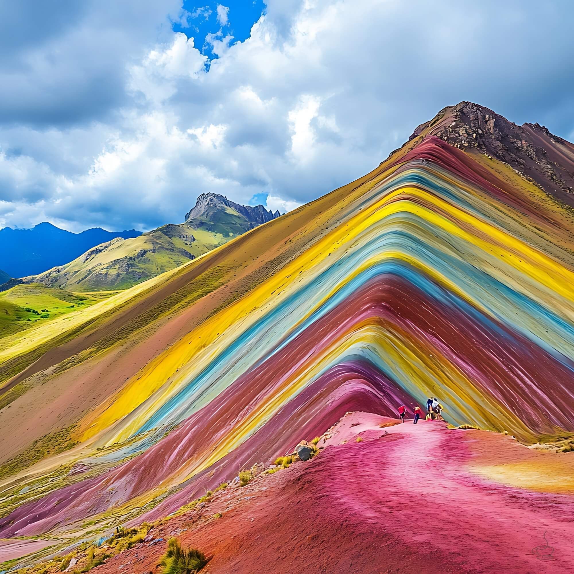 Peruvian Andes with terraced hillsides
