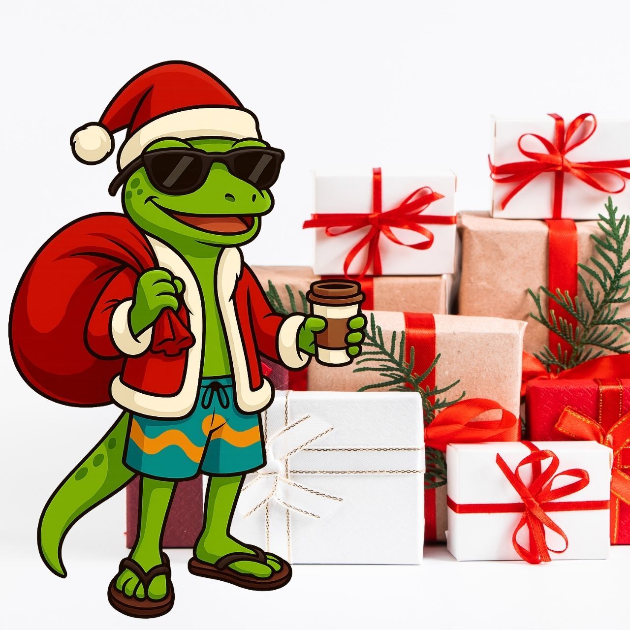 Holiday coffee gift box with seasonal goodies