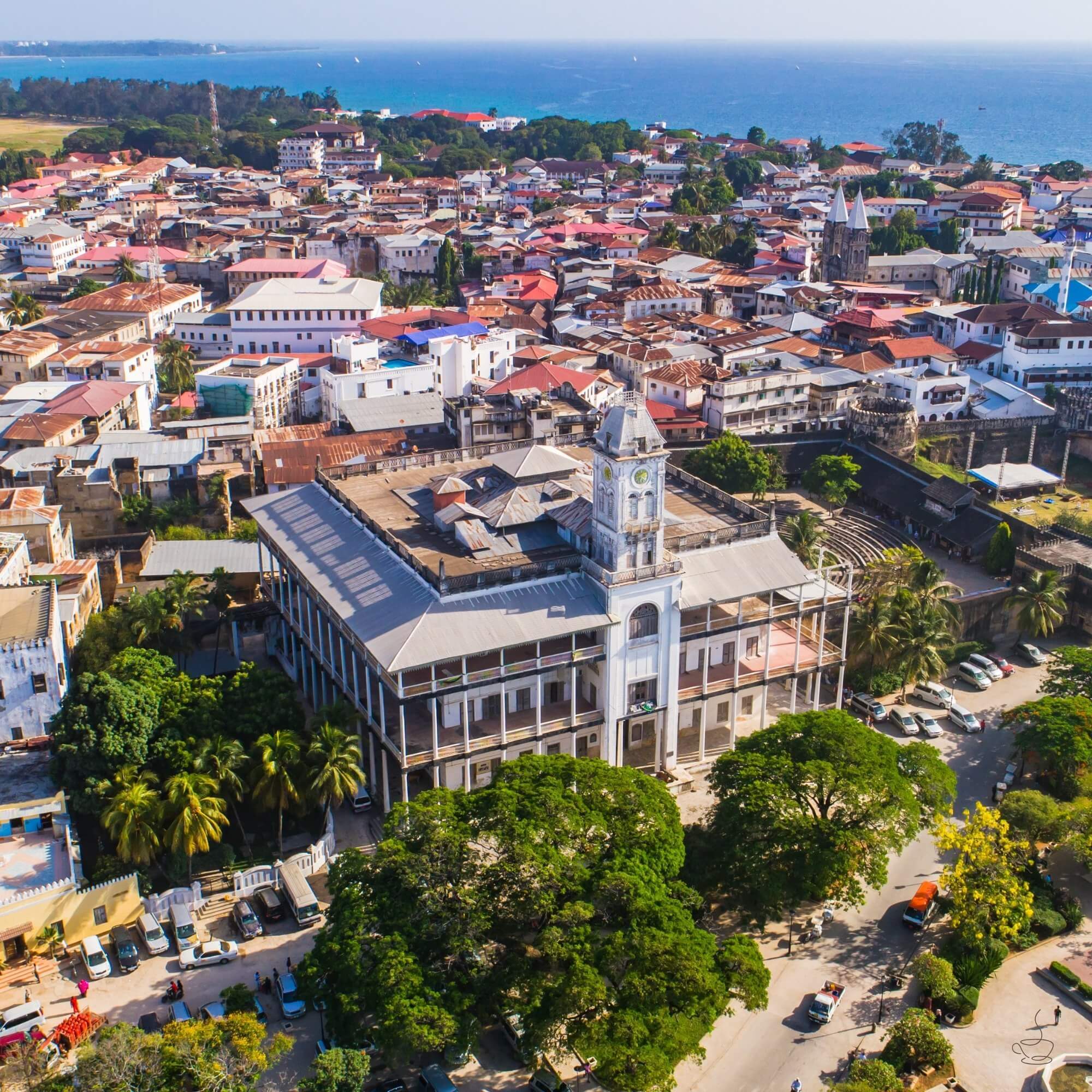 Tanzanian market scene or street with people and goods