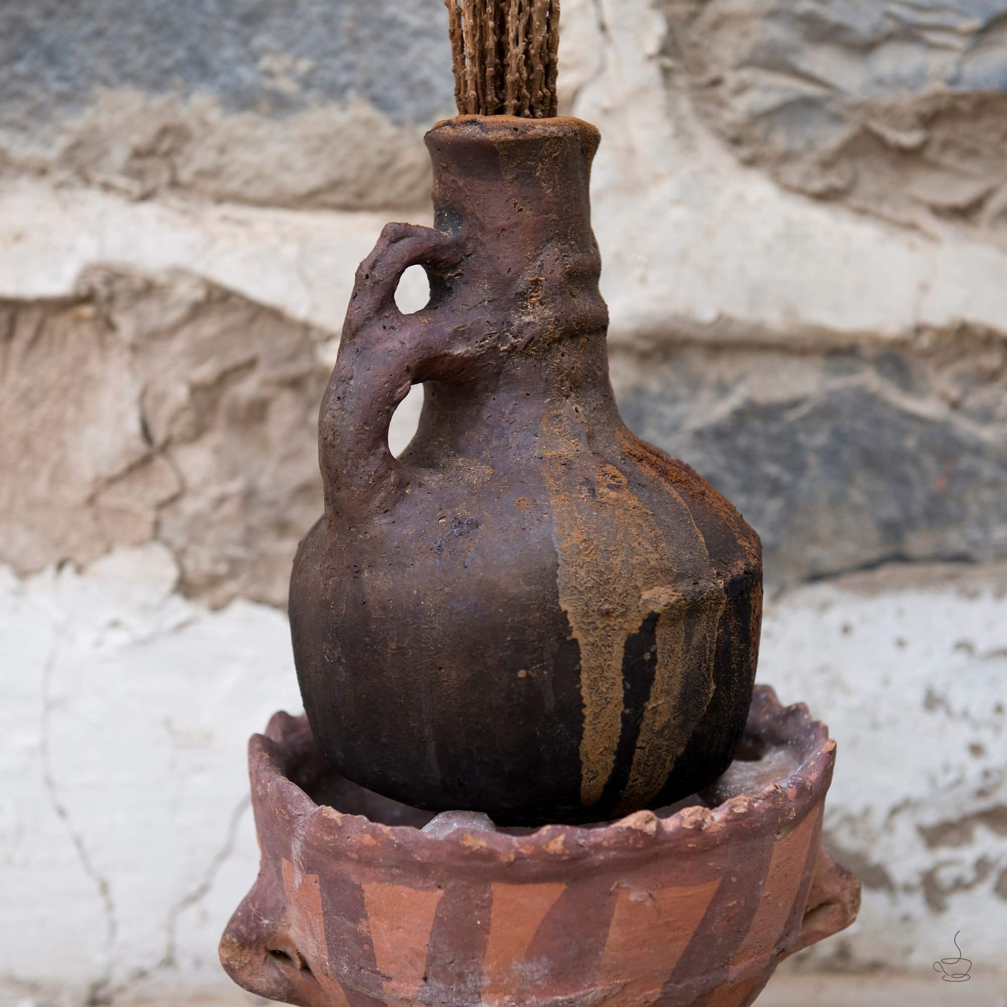 Terraced coffee farms on steep mountainsides in Yemen