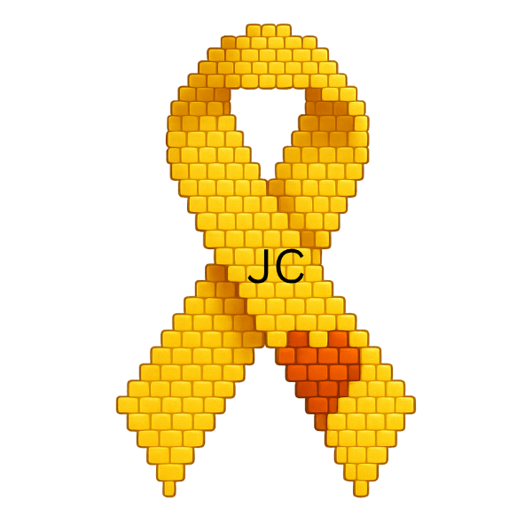 Childhood cancer awareness ribbon with heart