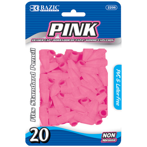 BAZIC Pink Eraser Cap (20/Pack)