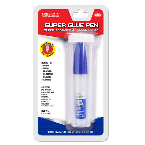 BAZIC 0.10 oz (3g) Super Glue Pen w/ Precision Tip Applicator