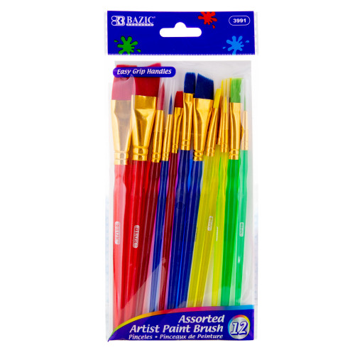 BAZIC 12-pieces Assorted Artist Paint Brush