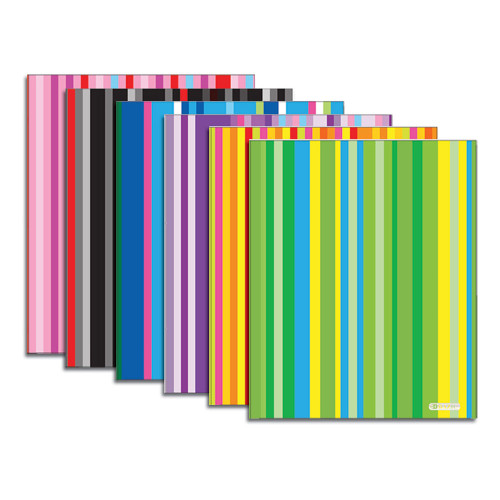 BAZIC Stripes 2-Pocket Poly Portfolio