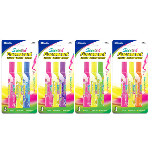 BAZIC Fruit Scented Highlighters (3/Pack)