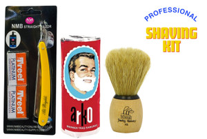 NMB PROFESSIONAL YELLOW STRAIGHT PLASTIC HANDLE SHAVING KIT NMB PROFESSIONAL YELLOW STRAIGHT PLASTIC HANDLE SHAVING KIT