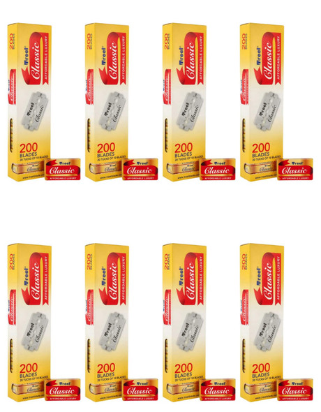 Treet New Classic Double Edge Razor Blades 200 blades(8 PCS) for Barbers (Each one price 8.69)- Next Day Free Delivery