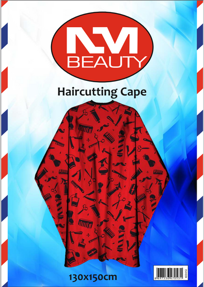 NMB Professional Red Printed Barber Tools Gown/Large Cape for Salons,Hairdressers & Barbers with adjustable black metal clip 130X150cm NMB Professional Red Printed Barber Tools Gown/Large Cape for Salons,Hairdressers & Barbers with adjustable black metal clip 130X150cm