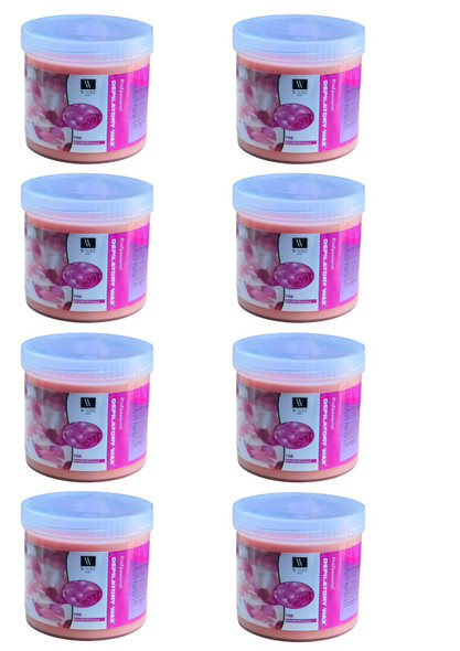 Walee Professional Pink Wax Pot Tub Jar Depilatory Face Leg Body Waxing Strip Beauty (500g) (one size, 4000, gram) 8PC (Each one price 5.37) - Next Day Free Delivery