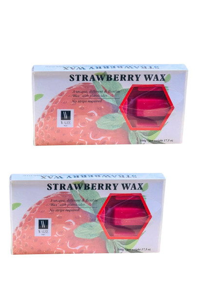 Walee Professional Hot Film Wax Stawberry Blocks 500g hard delicate waxing peelable (2, 1000, gram) 2PC (Each one price 9.99)