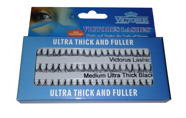 VICTORUS MEDIUM THICK  INDIVIDUAL FLARE EYELASHES- BLACK- Next Day Delivery