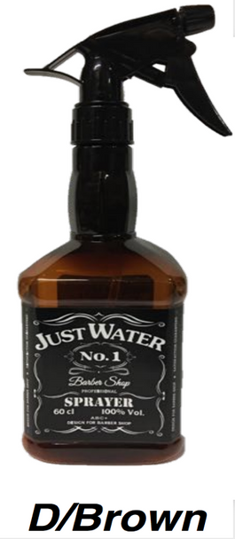 JUST WATER SPRAY BOTTLE 60CL DARK AMBER FOR HOME & SALON USE