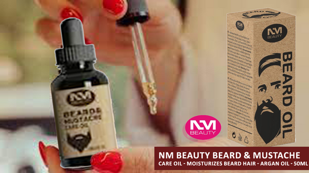 NMB BEARD & MUSTACHE CARE OIL - MOISTURIZES BEARD HAIR - ARGAN OIL - 50ML

Beard & Mustache Care Oil Provides a Smooth and Glossy Form. It Helps to Prevent Your Beard from Negative Effects of the environment all day long. 
Made for men who put great importance in the appearance of their beard.
It doesn't feel greasy or oily and it's absorbed quickly by your facial hair and skin.
Naturally conditions your unruly, coarse and hard beard hair with soothing ingredients with ARGAN OIL 
