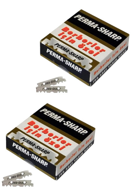 200 (2PC) PERMA SHARP SINGLE EDGE RAZOR BLADES (Each one price 6.99)- Next Day Free Delivery
