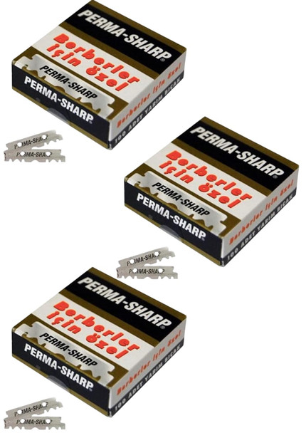 300 (3PC) PERMA SHARP SINGLE EDGE RAZOR BLADES (Each one price 6.99)- Next Day Free Delivery