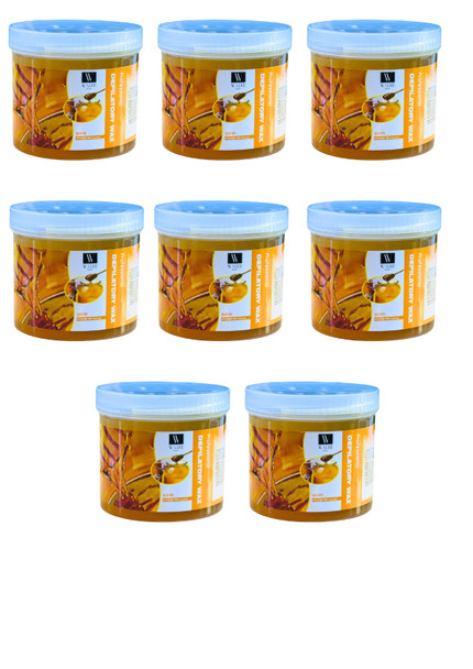 Walee Professional Honey Wax Pot Tub Jar Depilatory Face Leg Body Waxing Strip Beauty (500g) (one size, 4000, gram) 8PC (Each one price 5.37)- Next Day Free Delivery