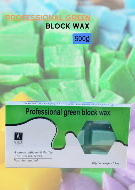 Walee Professional Hot Film Wax Green Blocks 500g hard delicate waxing peelable (1, 500, gram) 1P