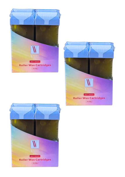 Walee Professional Roller Wax Waxing Cartridge Refill Depilatory Large Head 100ml Honey x 6 (3, 1800, gram) (Each one price 9.99)