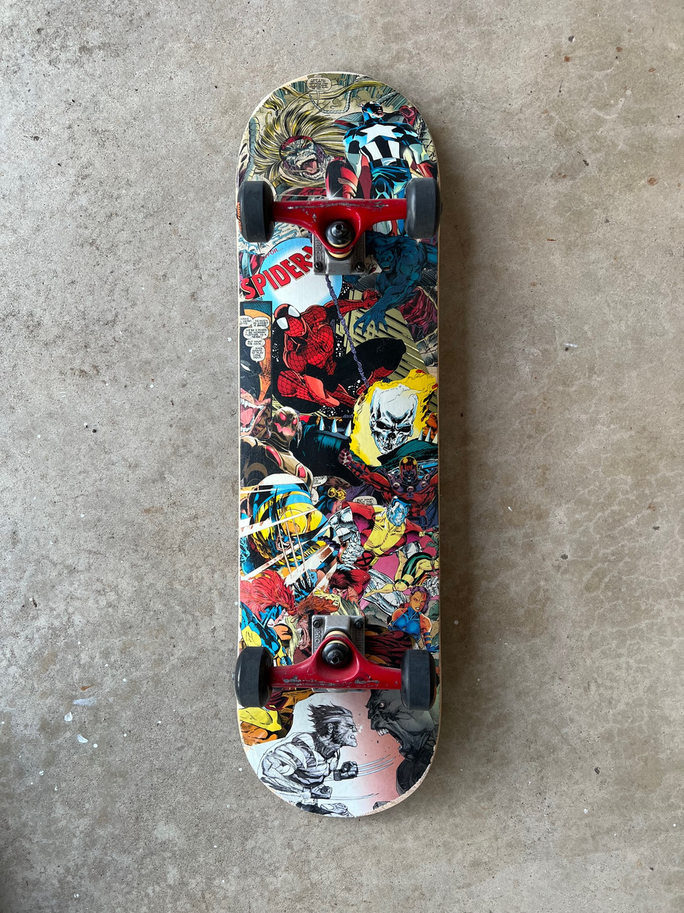 Vroegst Wissen behandeling Marvel Skateboard made from REAL Comic Books