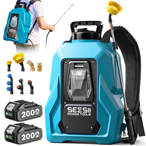 SEESII 5 Gal Leak-Proof Backpack Sprayer Battery Powered with 2 Batteries