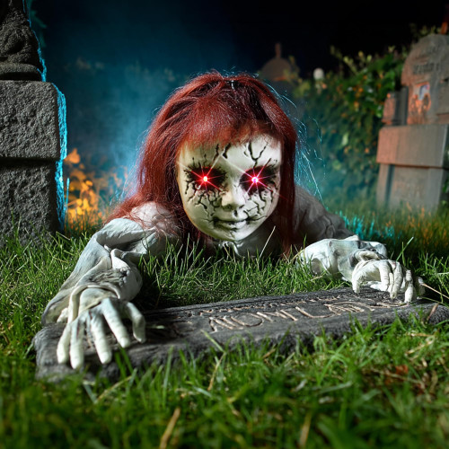 Halloween Scary Doll Groundbreaker Decorations Outdoor Animatronics