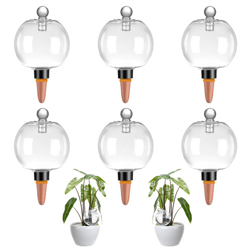 Ansberta 6 Pack Plant Watering Globes with Covers 17oz Self Watering Planter Insert, Plastic Water Bulbs, Indoor/Outdoor Plant Watering Devices for Automatic Drip Irrigation
