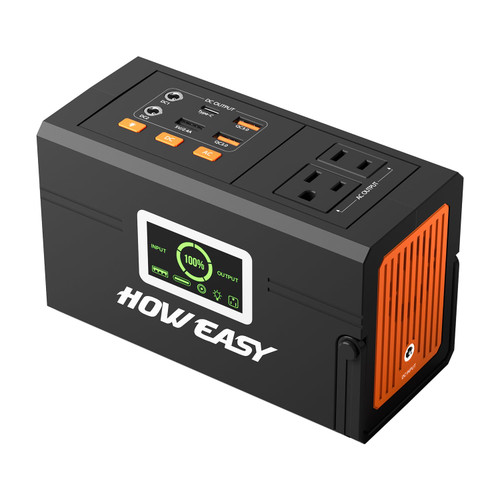 HOWEASY Portable Power Station 127W,Solar Generator(Solar Panel Optional)