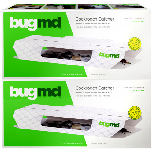 BugMD Cockroach Catcher (2 Pack, 24 Traps) - Indoor Roach Killer