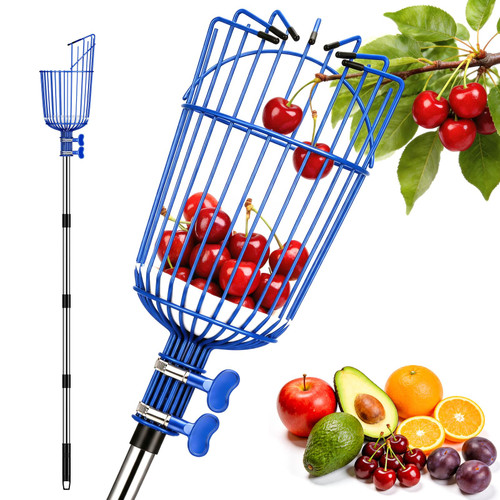 Ginbel Direct Fruit Picker with Basket, 40–160 Inch Adjustable Pole