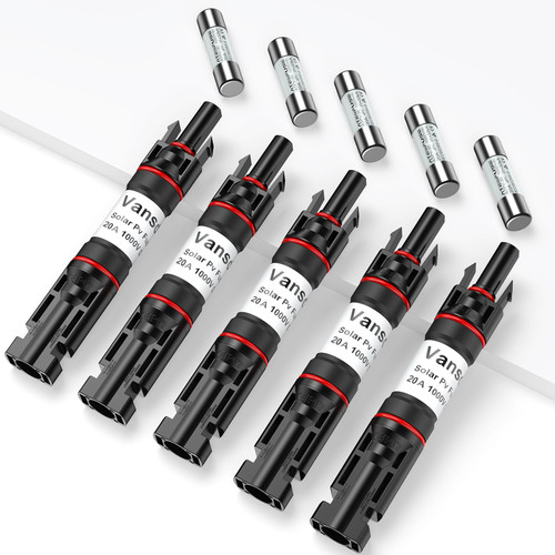 Vansdon 20A Solar Fuse Holder Inline for Solar Panel and Controller,5PCS