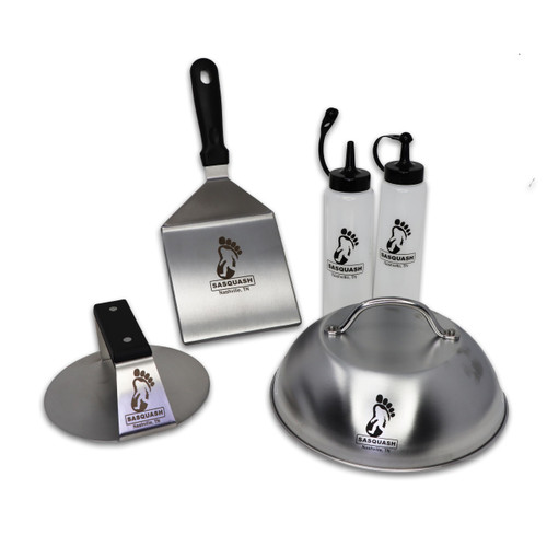 Sasquash Burger Smasher Set - Ultimate 5 PC Burger Master Griddle Kit