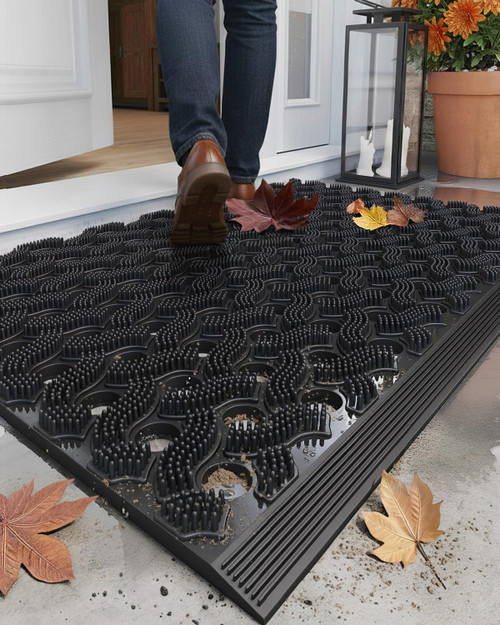 Color&Geometry Super Heavyweight TPE Welcome Mat Outdoor, 24"x36" Black