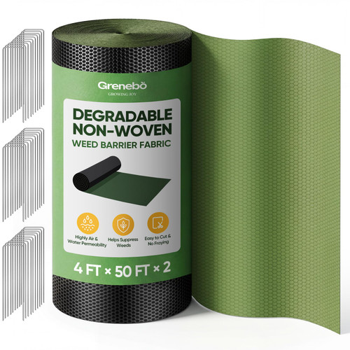 Grenebo 4FT x 100FT Heavy Duty Weed Barrier Landscape Fabric