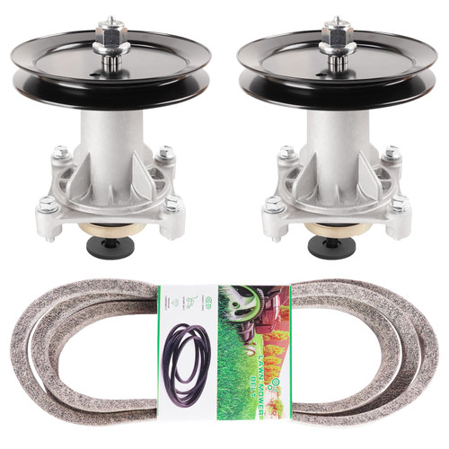TENGMUJX 46" 42" Mower Deck Spindle Kit Fits Husqvarna YTH22V46 YTH20K46 YTA22V46 YTH18K46 2346XLS YTH18542 Lawn Mower Parts Includes 2 Spindle 187292 192870 2 195945 197473 Pulley 1 21546607 Belt