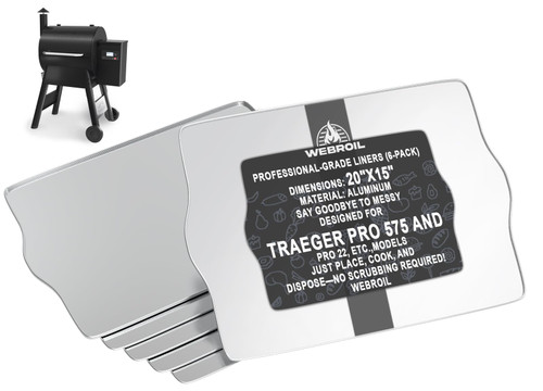 6 Packs BAC507 Drip Tray Liners for Traeger Pro 22 & Pro 575 Pellet Grills