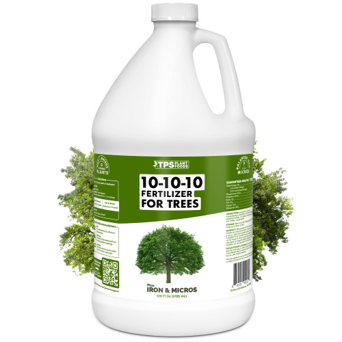 10-10-10 Fertilizer for Trees & Shrubs, Balanced NPK + Iron & Micros, 1 Gal