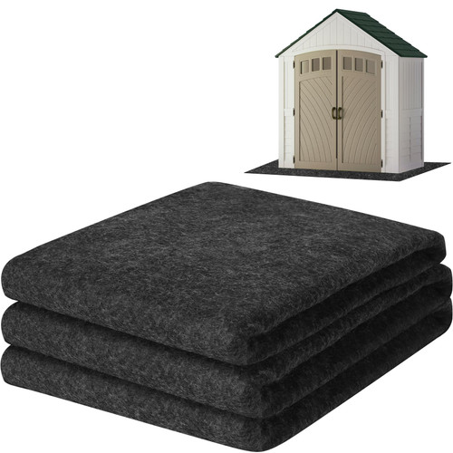 ToLanbbt Outdoor Storage Shed Floor Mat, 8.2 x 6 FT Waterproof Carport Mat, Washable Furniture Pad with Non Slip Backing for Dust, Oil, Protection, Storage Shed Not Included