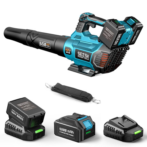 SEESII Leaf Blower Cordless 40V, 650 CFM&160 MPH, Brushless Electric Blower