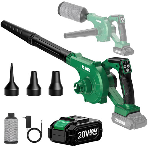 KIMO Leaf Blower Cordless with Battery and Charger, 4 in 1 Blower & Vacuum