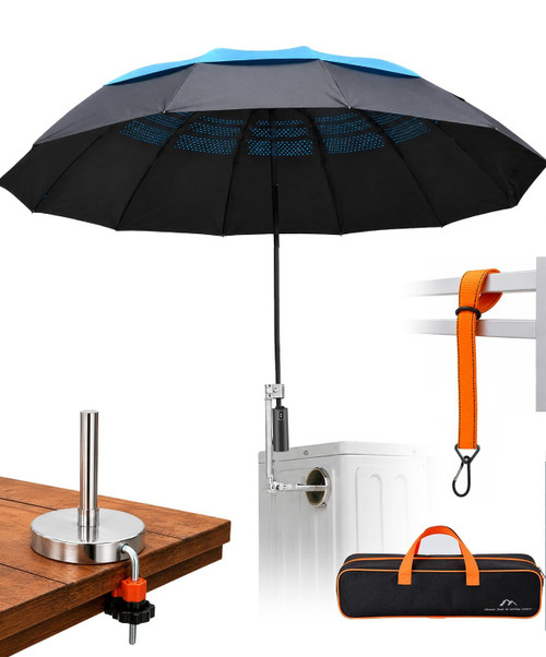 Hvac Umbrella with Magnetic Base & Clamp, Outdoor Work Umbrella 60"- Blue