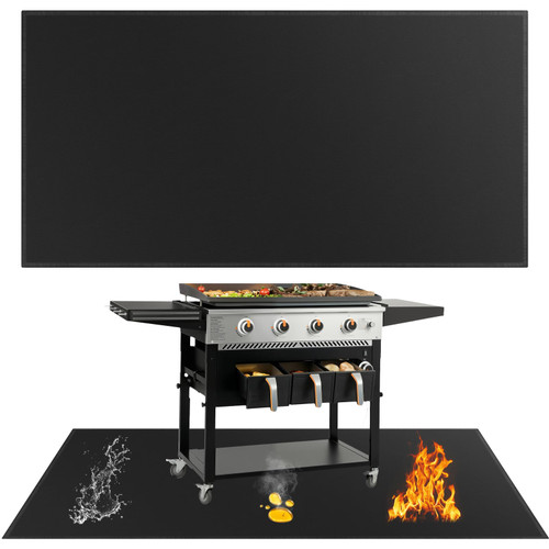 SecuCaptain Under Grill Mat for Outdoor Grill - Large 65x48 Inches Mats Double-Sided Fireproof Pad for Indoor Fireplace Fire Pit Heat Resistant Waterproof BBQ Floor Protector for Patio and Deck